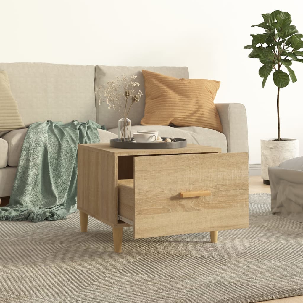 sofaborde 2 stk. 50x50x40 cm konstrueret træ sonoma-eg