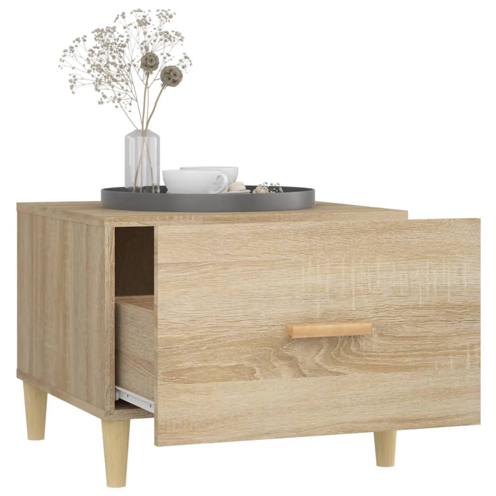 sofaborde 2 stk. 50x50x40 cm konstrueret træ sonoma-eg