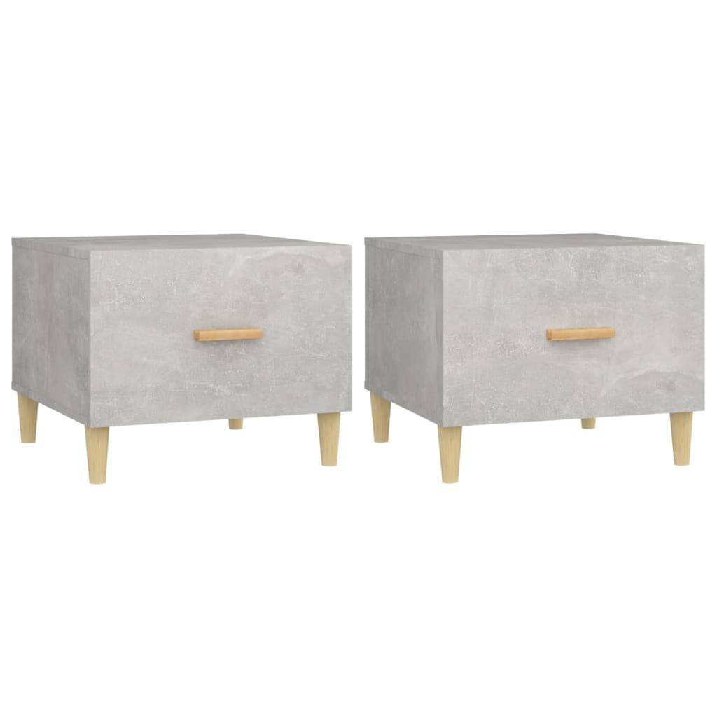 sofaborde 2 stk. 50x50x40 cm konstrueret træ betongrå