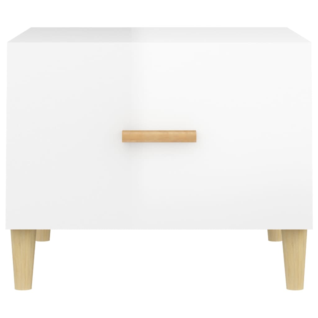 sofabord 50x50x40 cm konstrueret træ hvid højglans