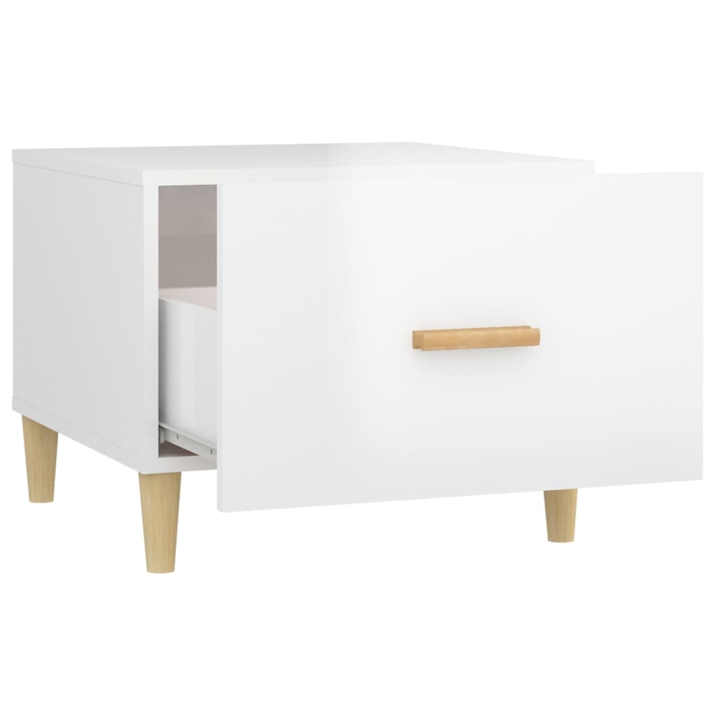 sofaborde 2 stk. 50x50x40 cm konstrueret træ hvid højglans
