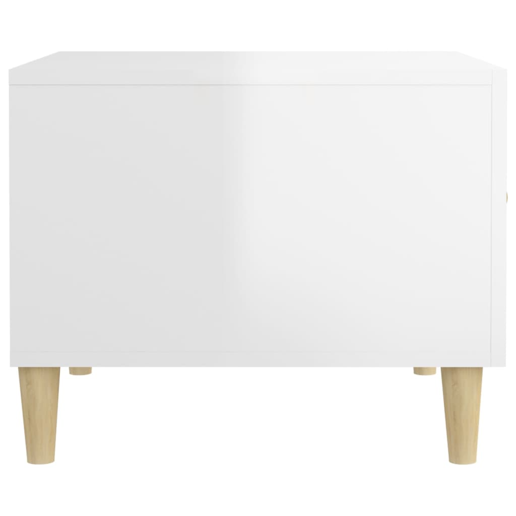 sofaborde 2 stk. 50x50x40 cm konstrueret træ hvid højglans