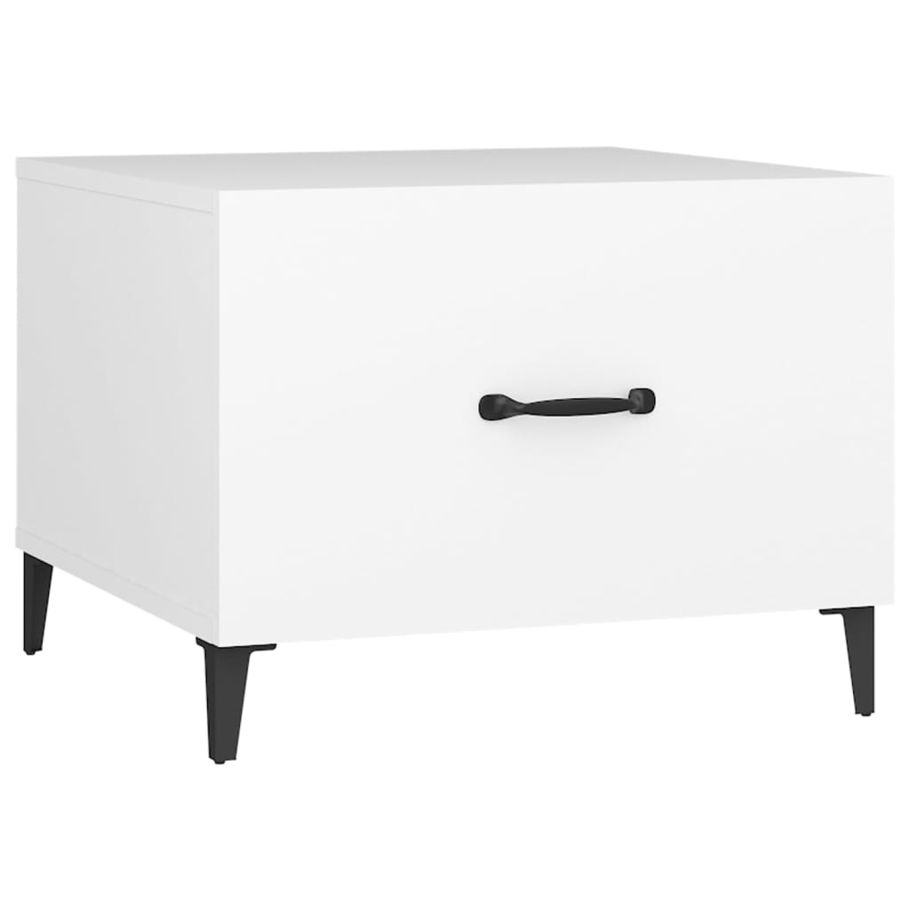 sofabord med metalben 50x50x40 cm hvid