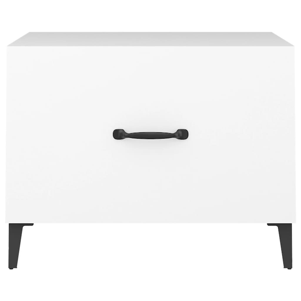 sofabord med metalben 50x50x40 cm hvid