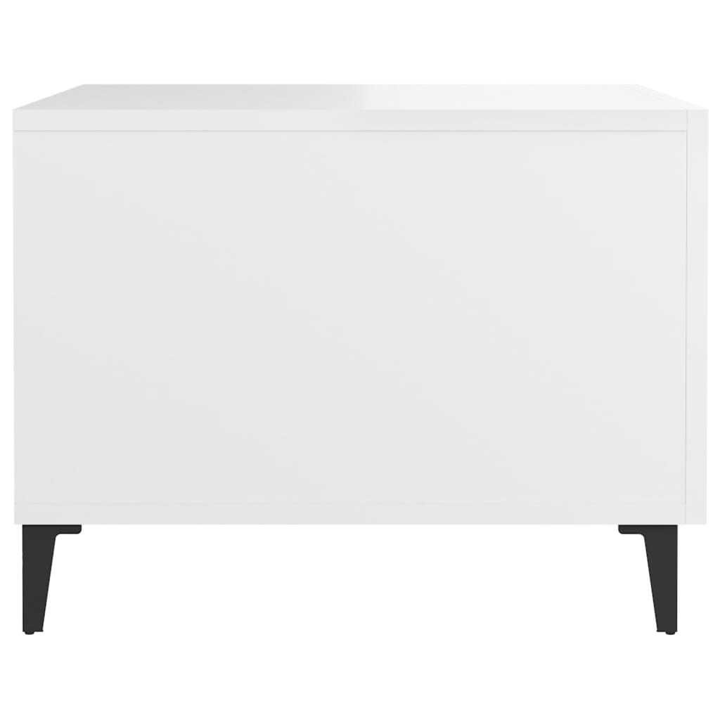 sofabord med metalben 50x50x40 cm hvid