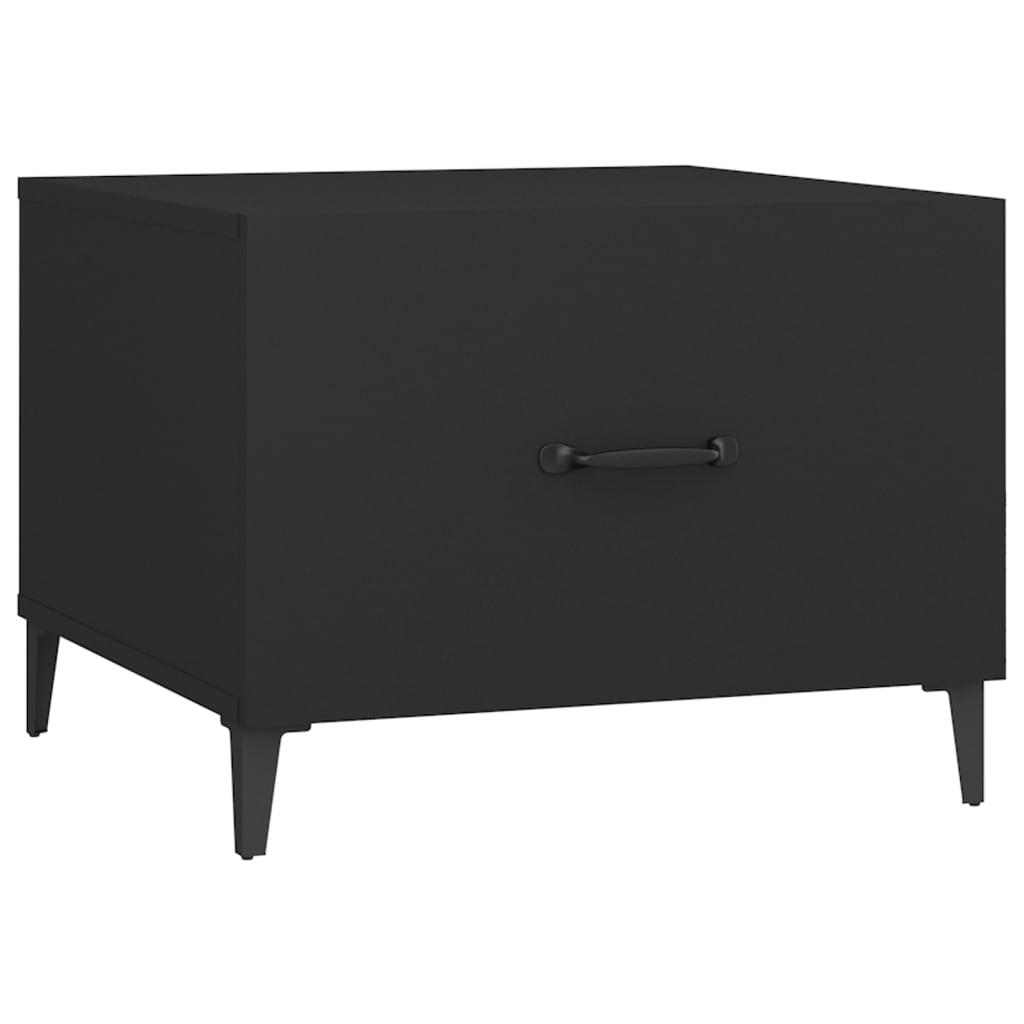 sofabord med metalben 2 stk. 50x50x40 cm sort