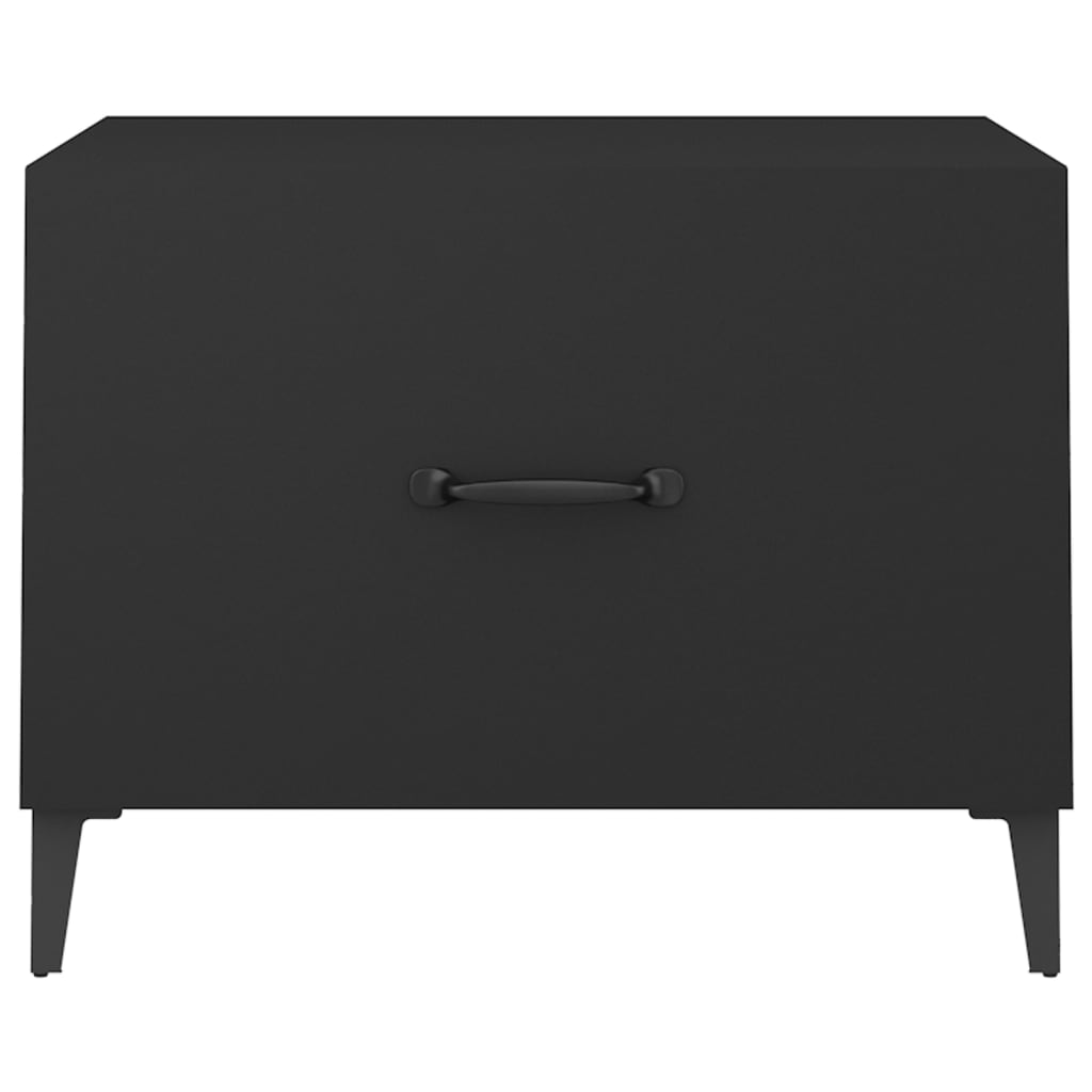 sofabord med metalben 2 stk. 50x50x40 cm sort