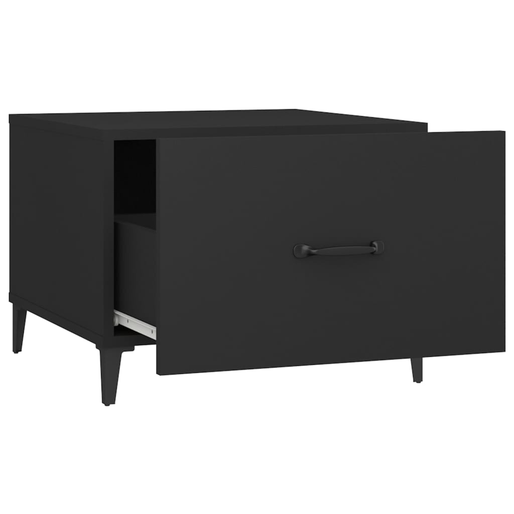 sofabord med metalben 2 stk. 50x50x40 cm sort