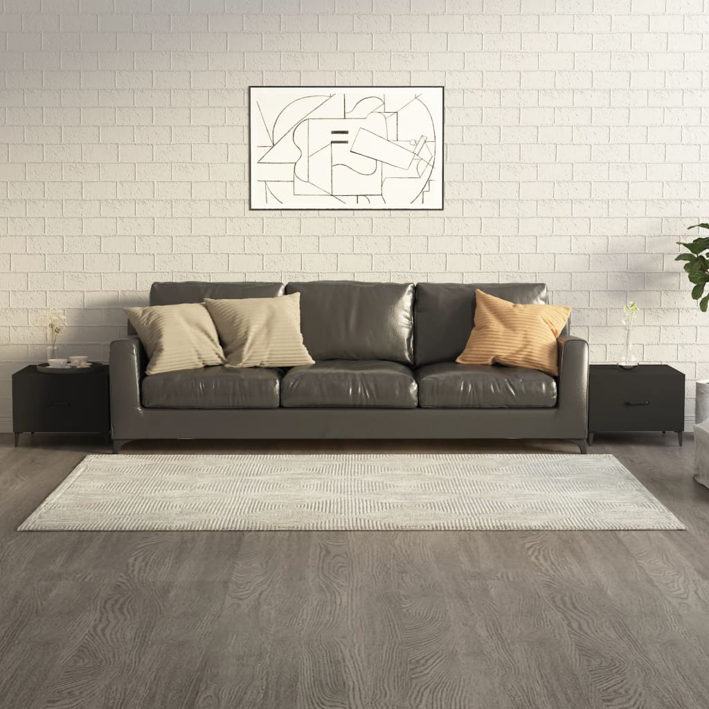 sofabord med metalben 2 stk. 50x50x40 cm sort