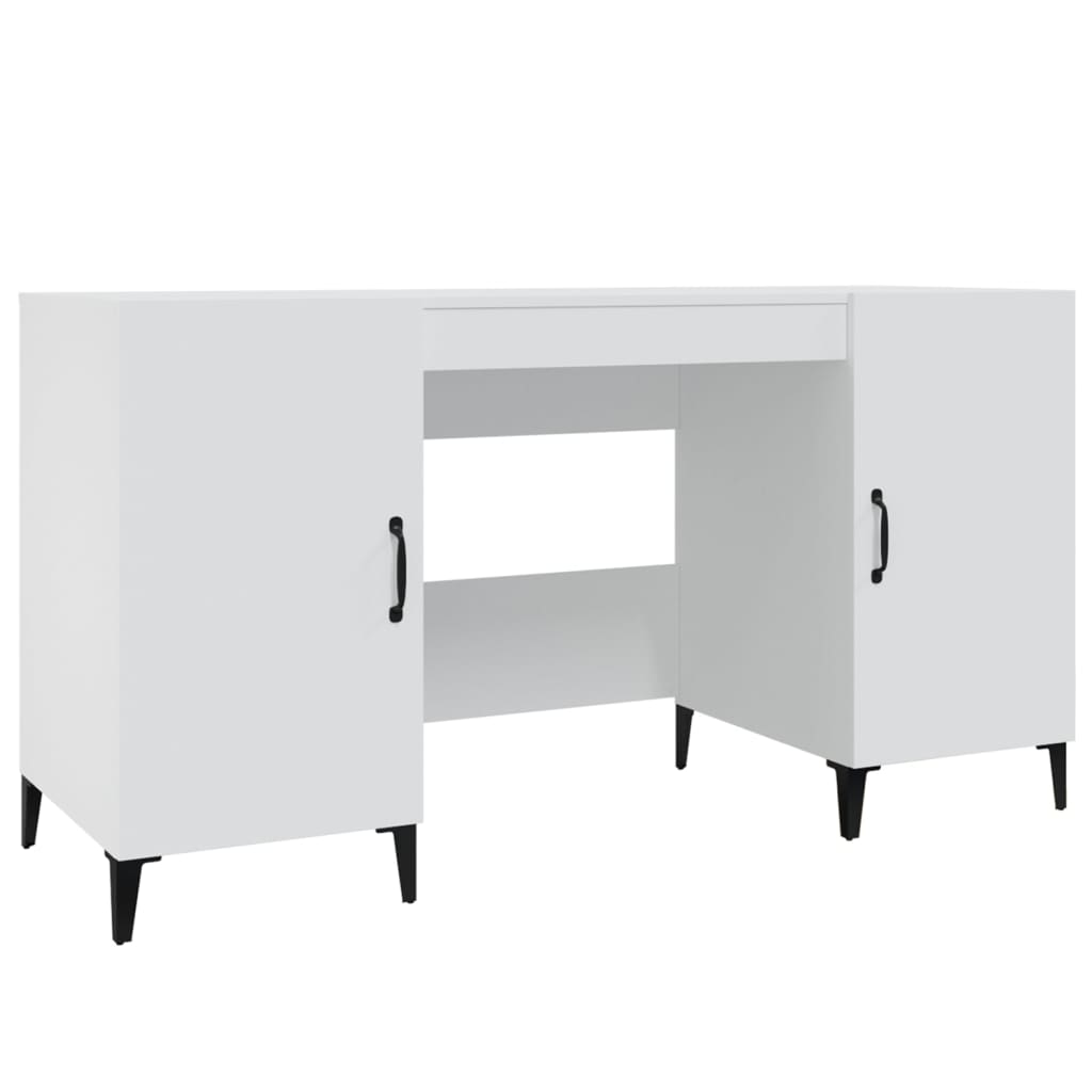 skrivebord 140x50x75 cm konstrueret træ hvid