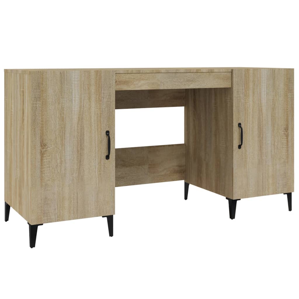 skrivebord 140x50x75 cm konstrueret træ sonoma-eg