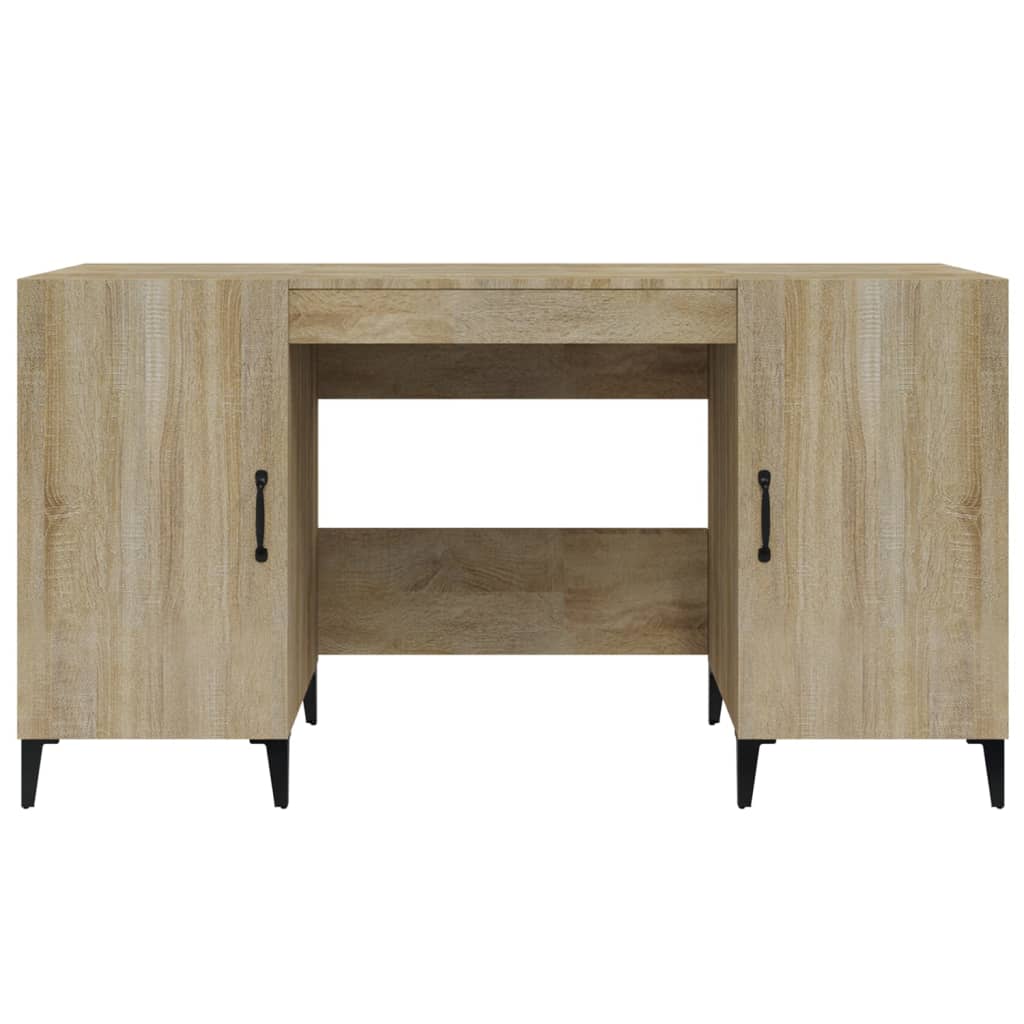skrivebord 140x50x75 cm konstrueret træ sonoma-eg