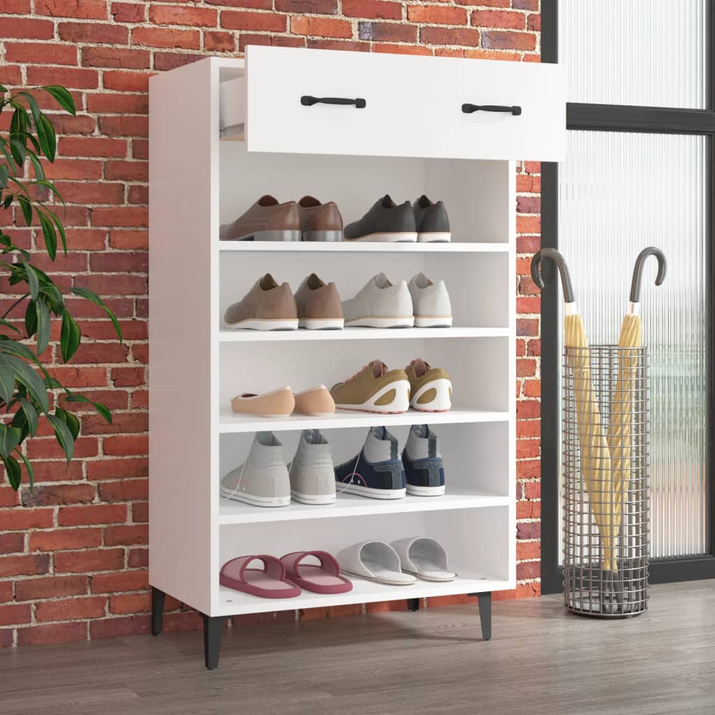 skoreol 60x35x105 cm konstrueret træ hvid