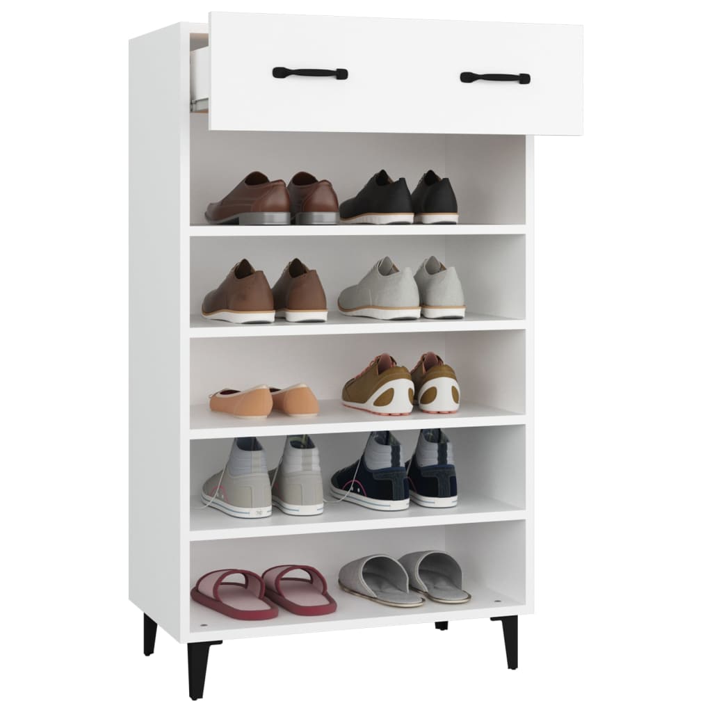 skoreol 60x35x105 cm konstrueret træ hvid