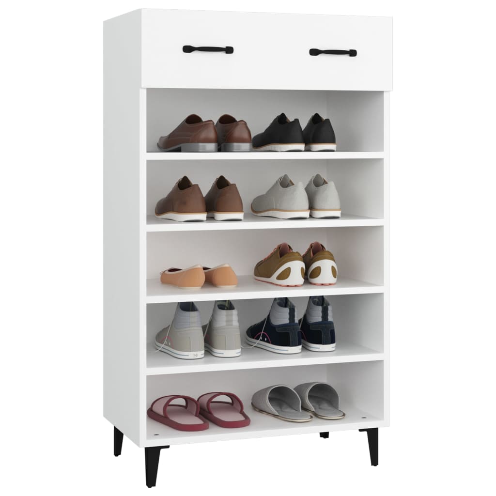 skoreol 60x35x105 cm konstrueret træ hvid