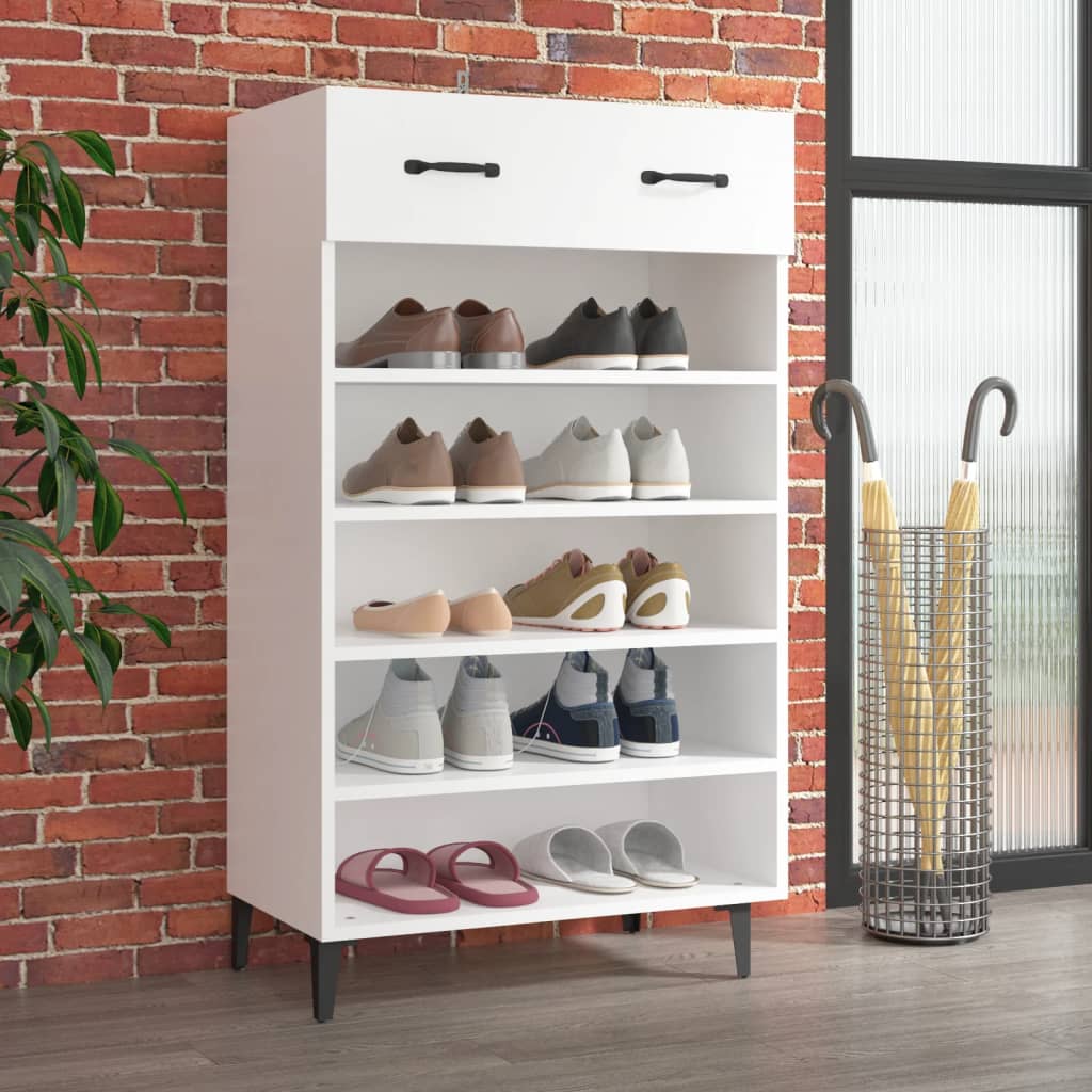 skoreol 60x35x105 cm konstrueret træ hvid