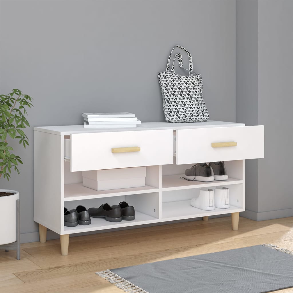 skoreol 102x35x55 cm konstrueret træ hvid