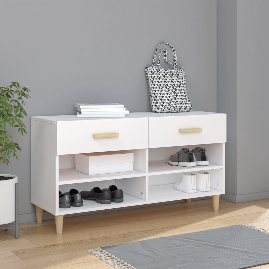 skoreol 102x35x55 cm konstrueret træ hvid