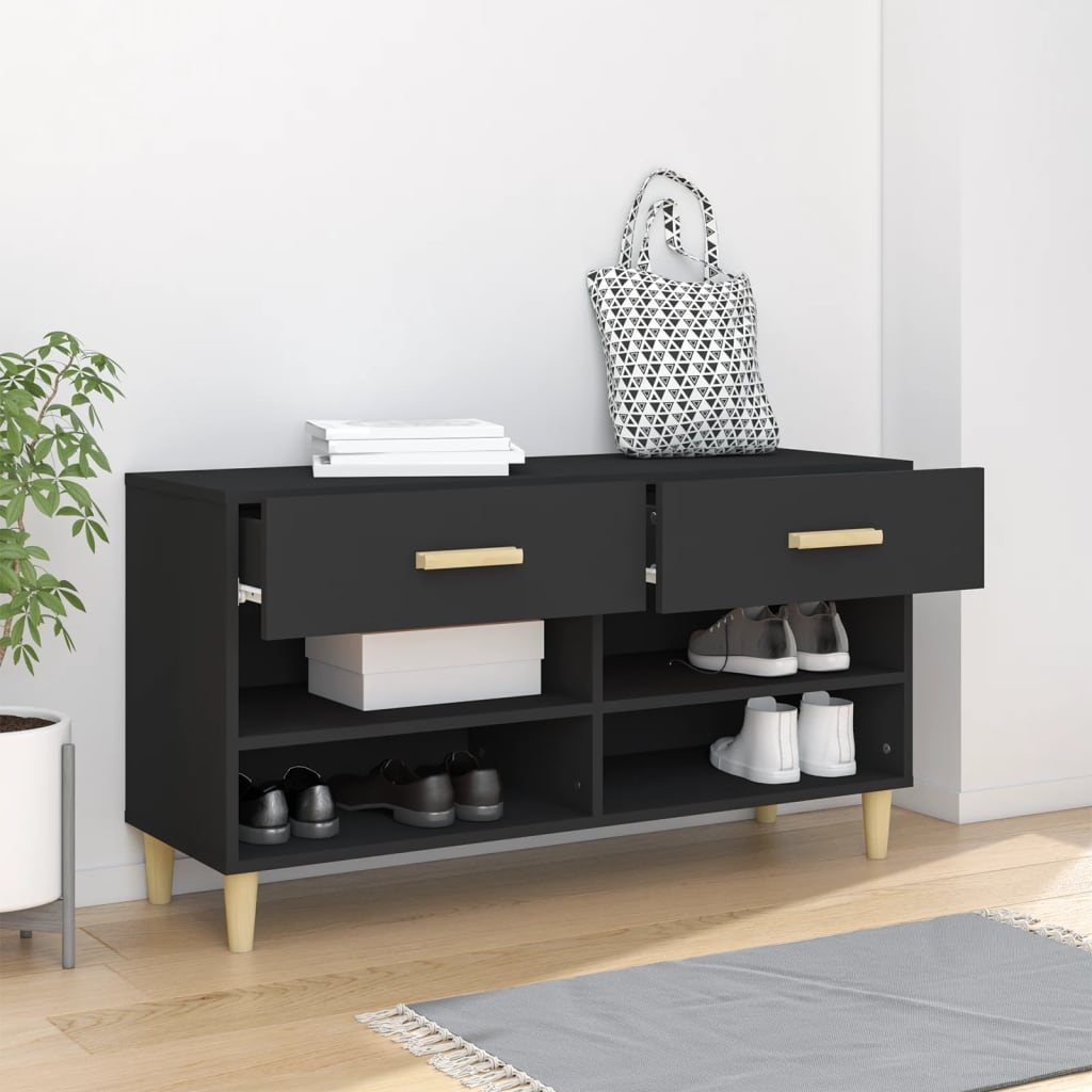 skoreol 102x35x55 cm konstrueret træ sort
