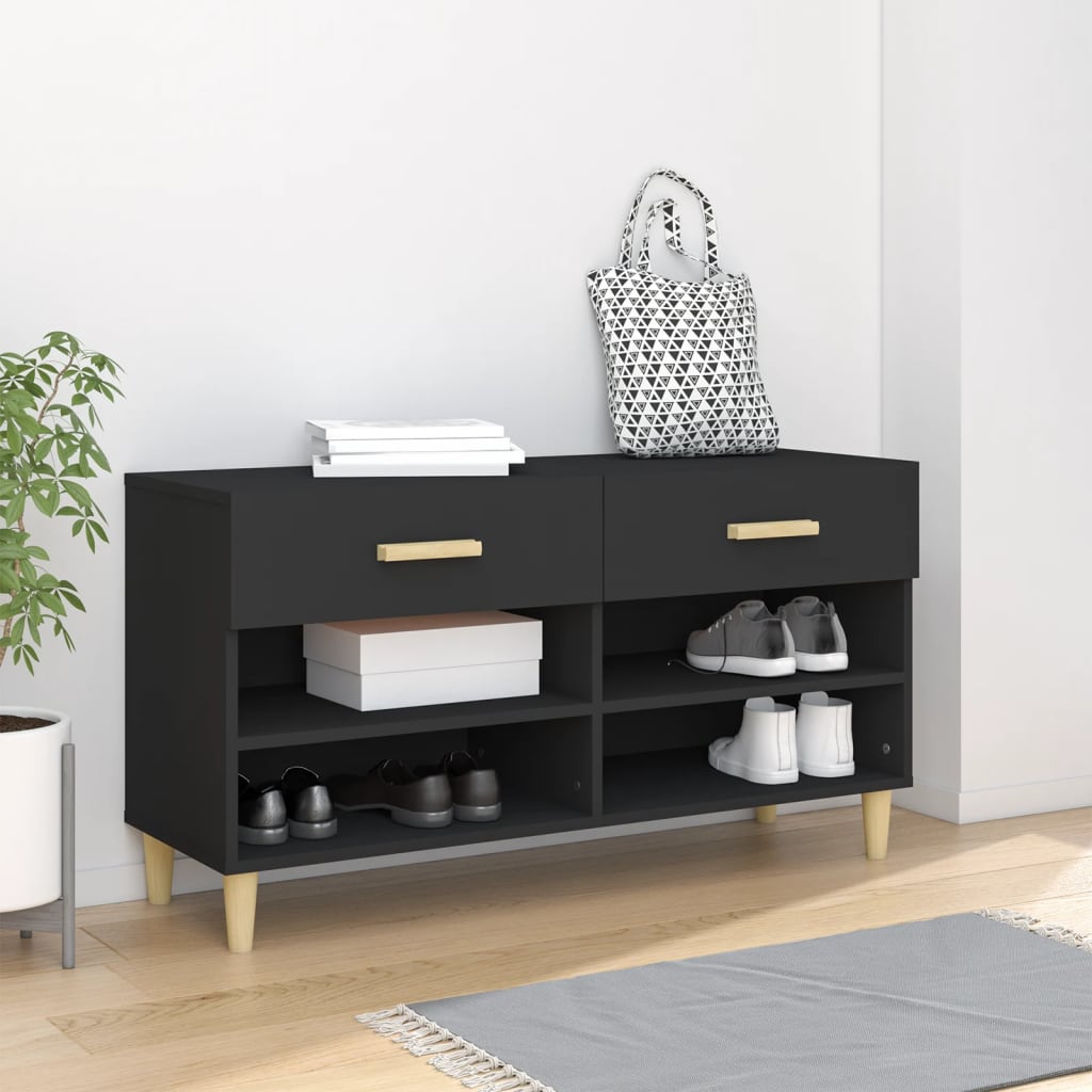 skoreol 102x35x55 cm konstrueret træ sort