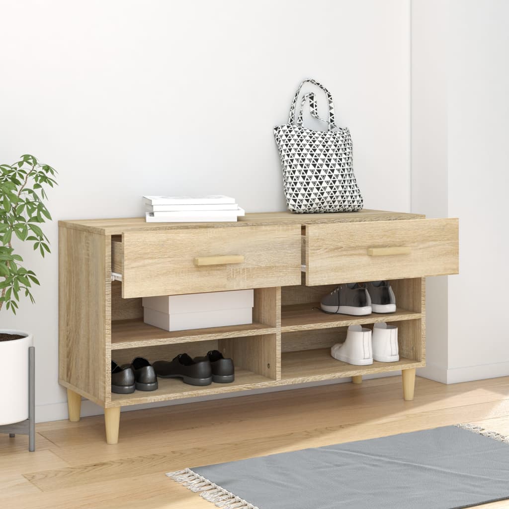 skoreol 102x35x55 cm konstrueret træ sonoma-eg