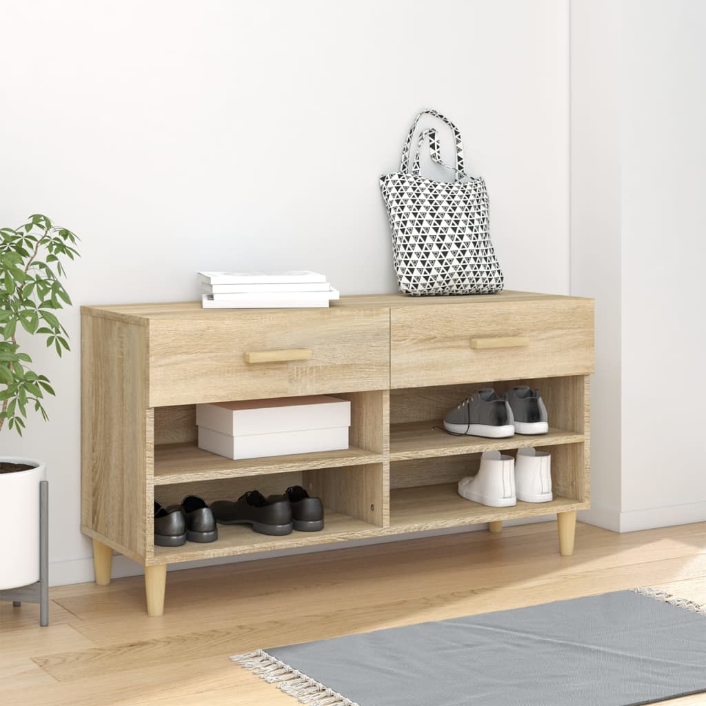 skoreol 102x35x55 cm konstrueret træ sonoma-eg