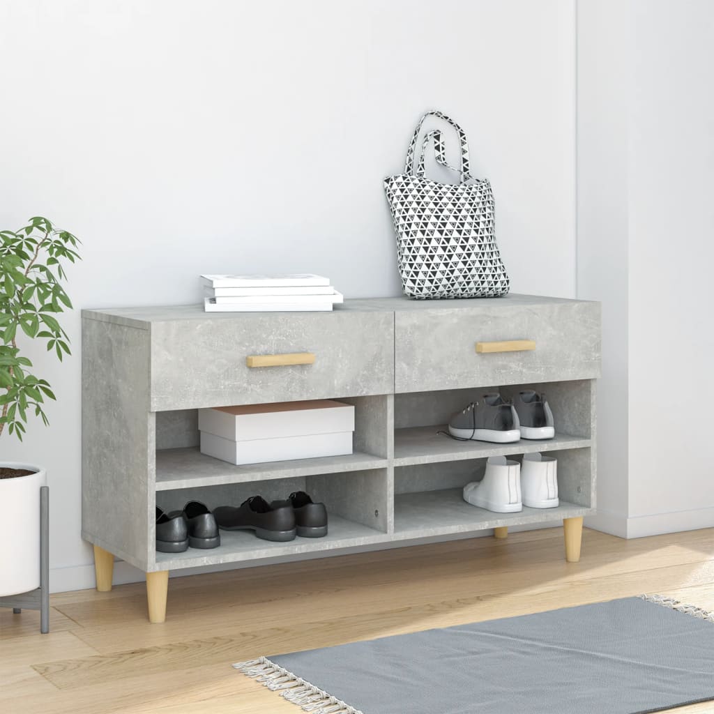 skoreol 102x35x55 cm konstrueret træ betongrå
