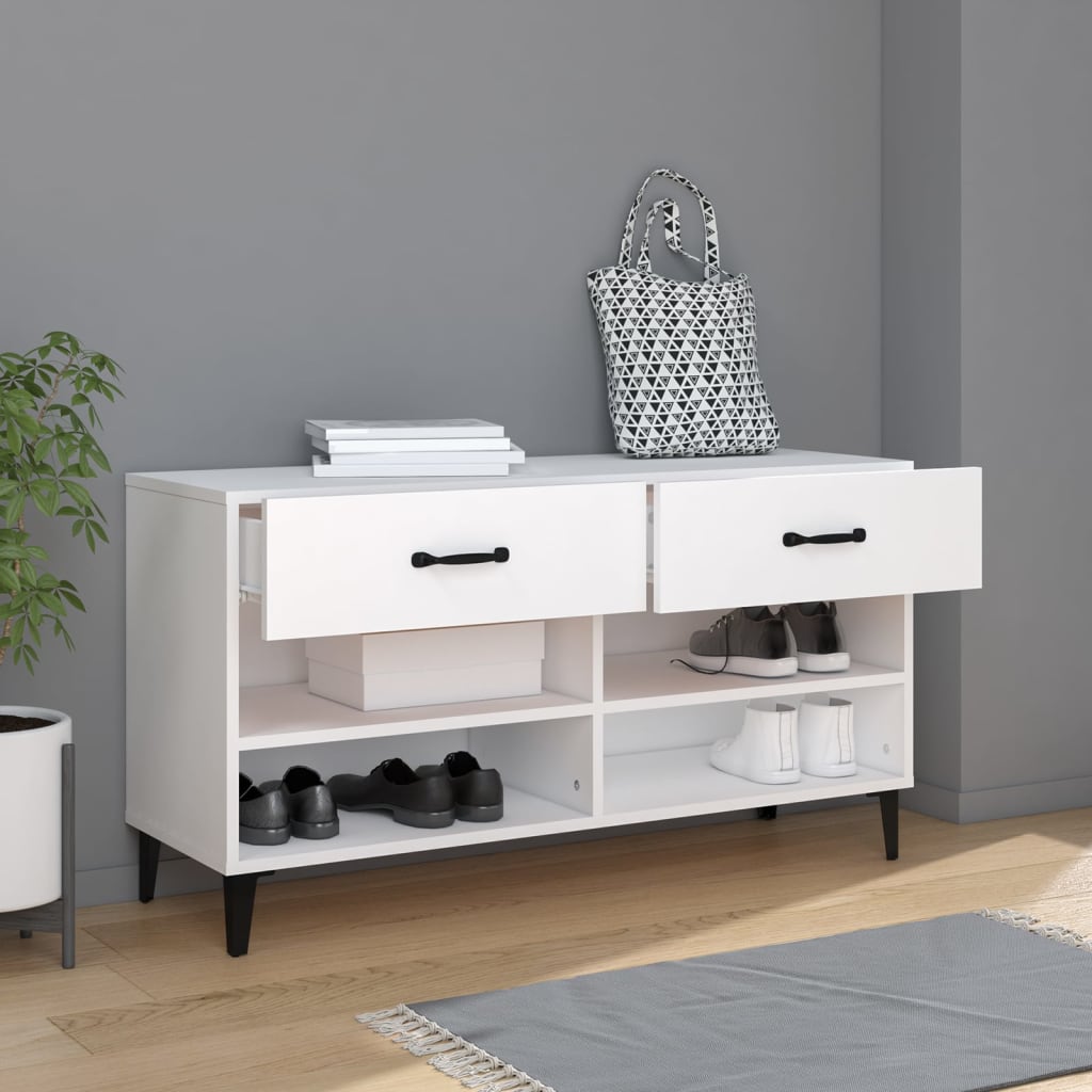skoreol 102x35x55 cm konstrueret træ hvid
