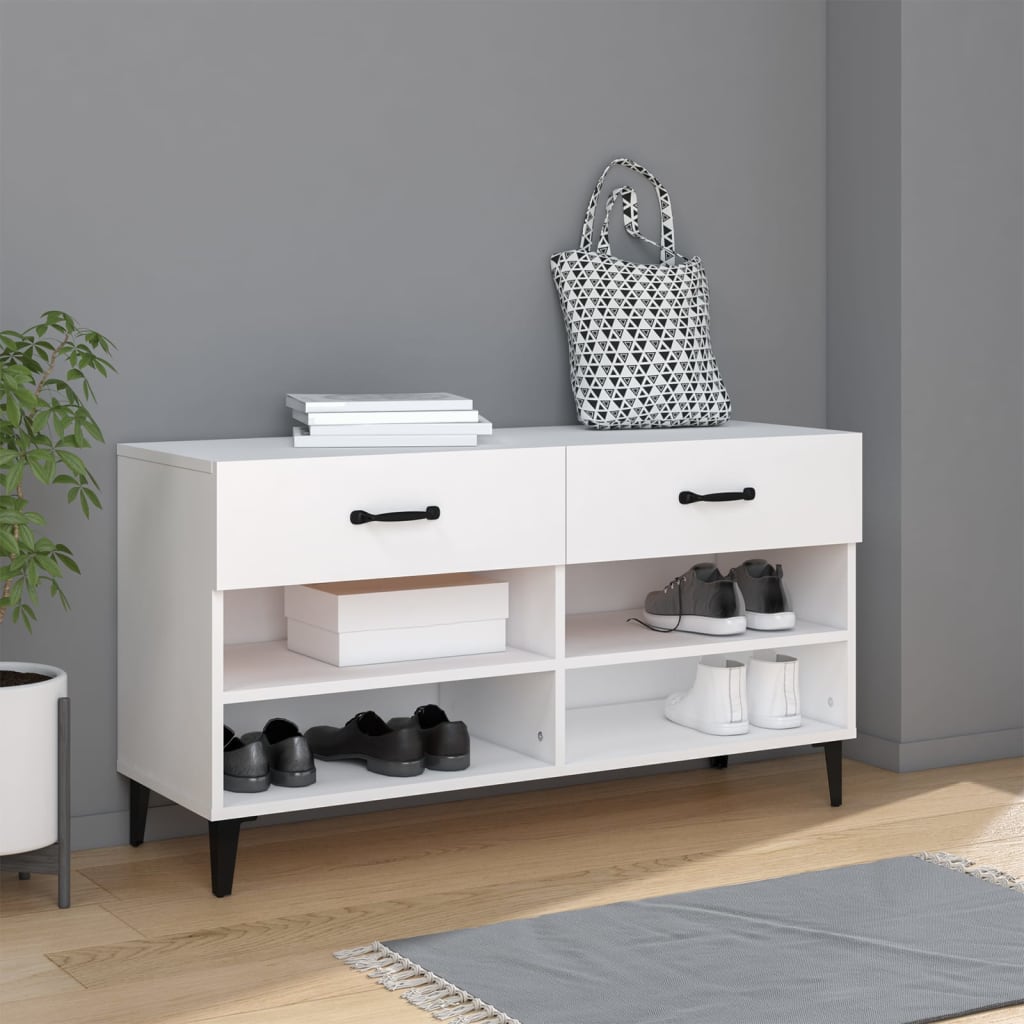 skoreol 102x35x55 cm konstrueret træ hvid