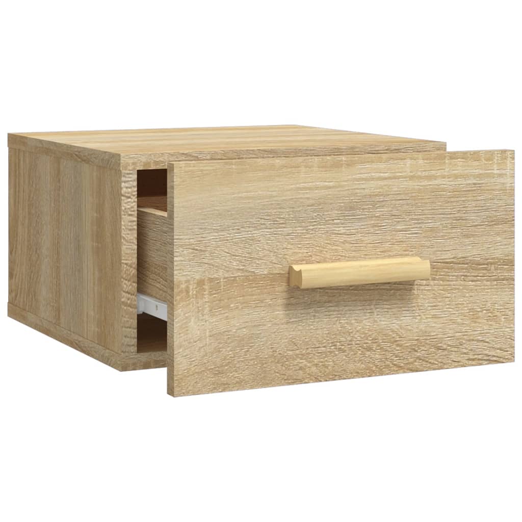 væghængt sengebord 35x35x20 cm sonoma-eg