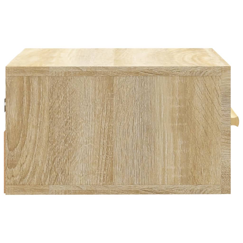 væghængt sengebord 35x35x20 cm sonoma-eg