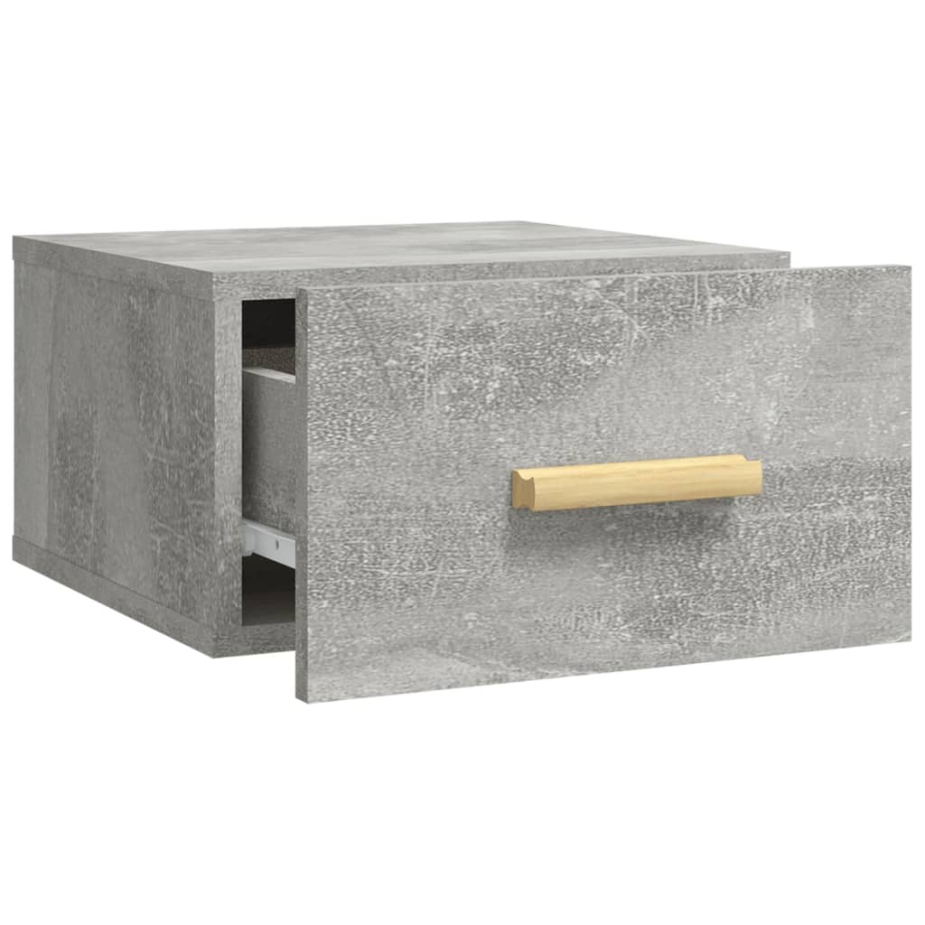 væghængt sengebord 35x35x20 cm betongrå