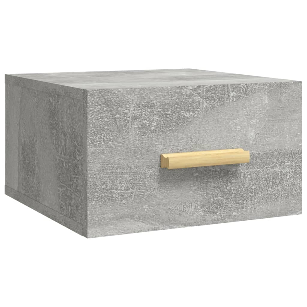væghængte sengeborde 2 stk. 35x35x20 cm betongrå