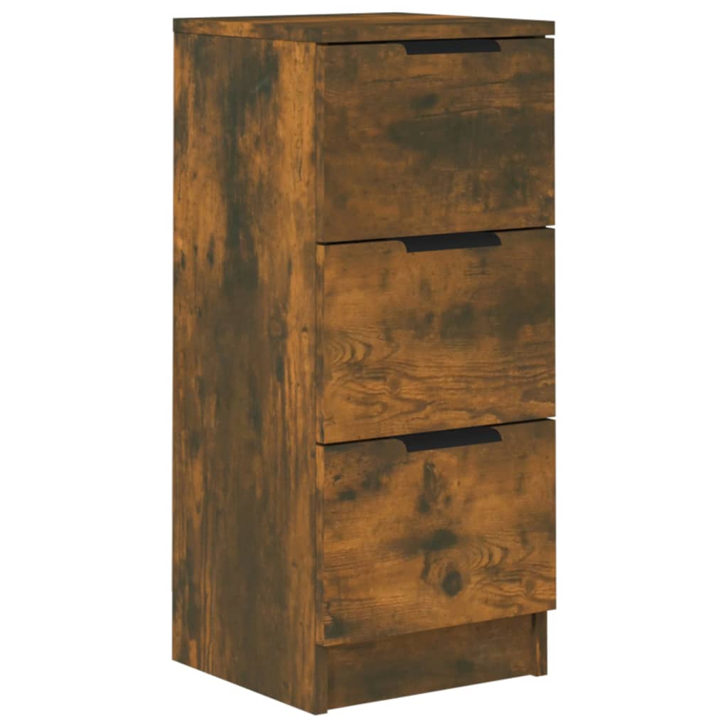 skænk 30x30x70 cm konstrueret træ røget egetræsfarve
