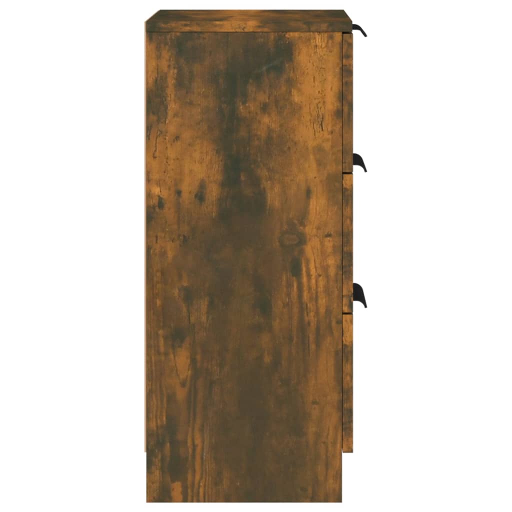 skænk 30x30x70 cm konstrueret træ røget egetræsfarve