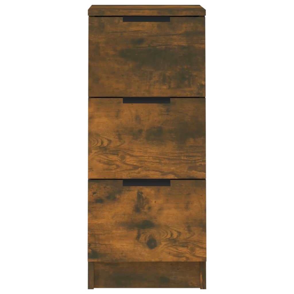 skænke 2 stk. 30x30x70 cm konstrueret træ røget egetræ