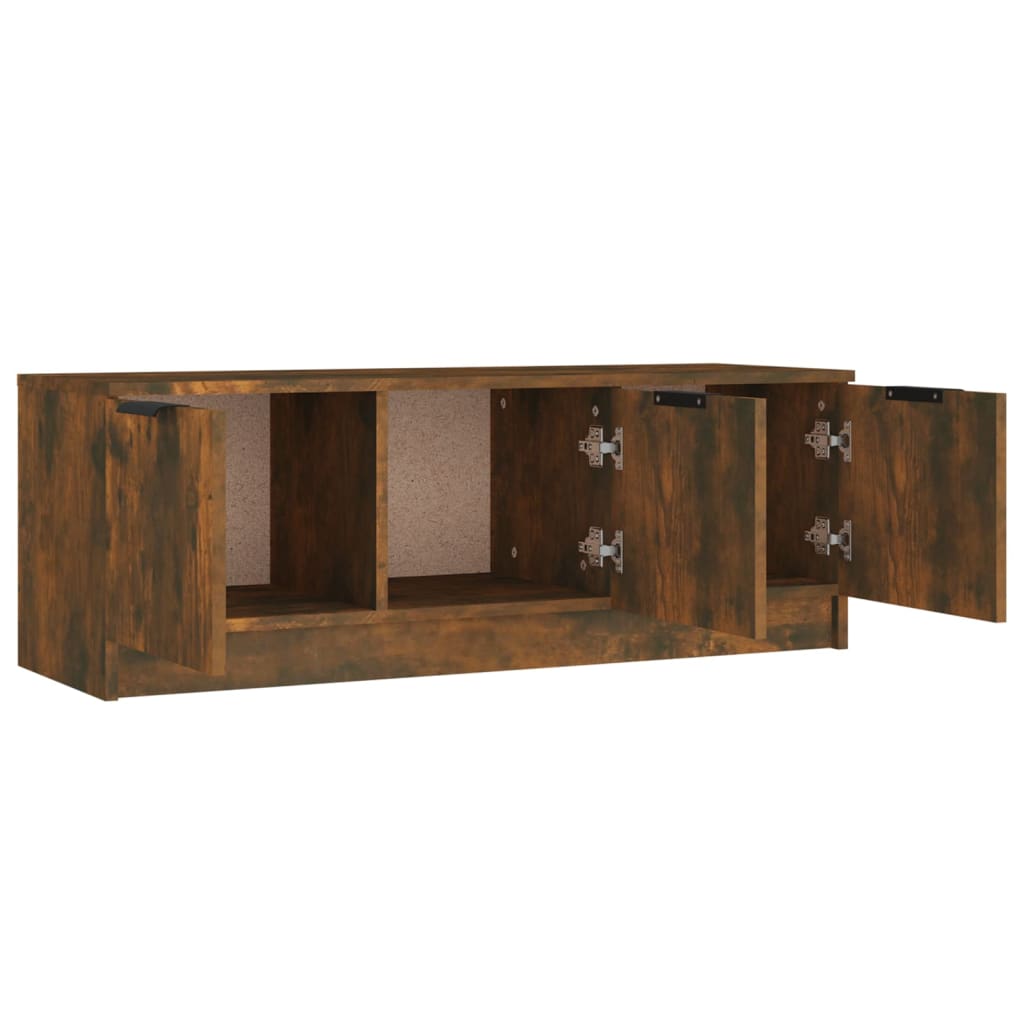 tv-bord 102x35x36,5 cm konstrueret træ røget egetræsfarve