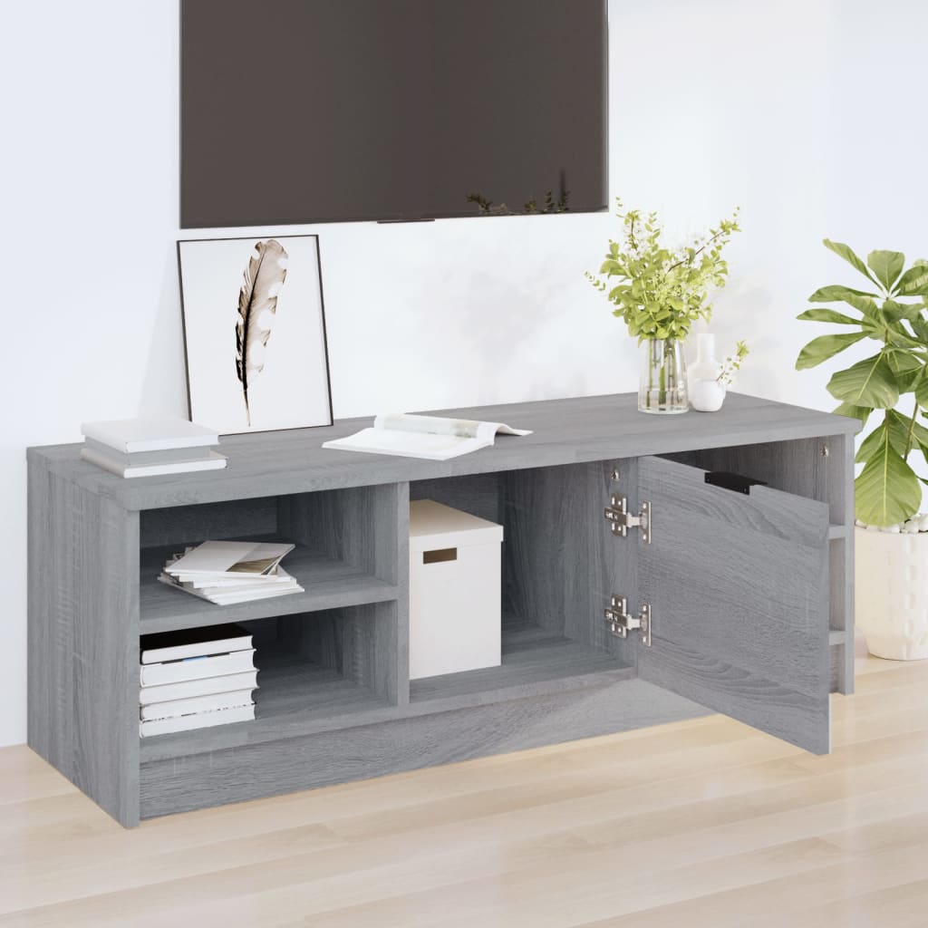 tv-bord 102x35,5x36,5 cm konstrueret træ grå sonoma-eg