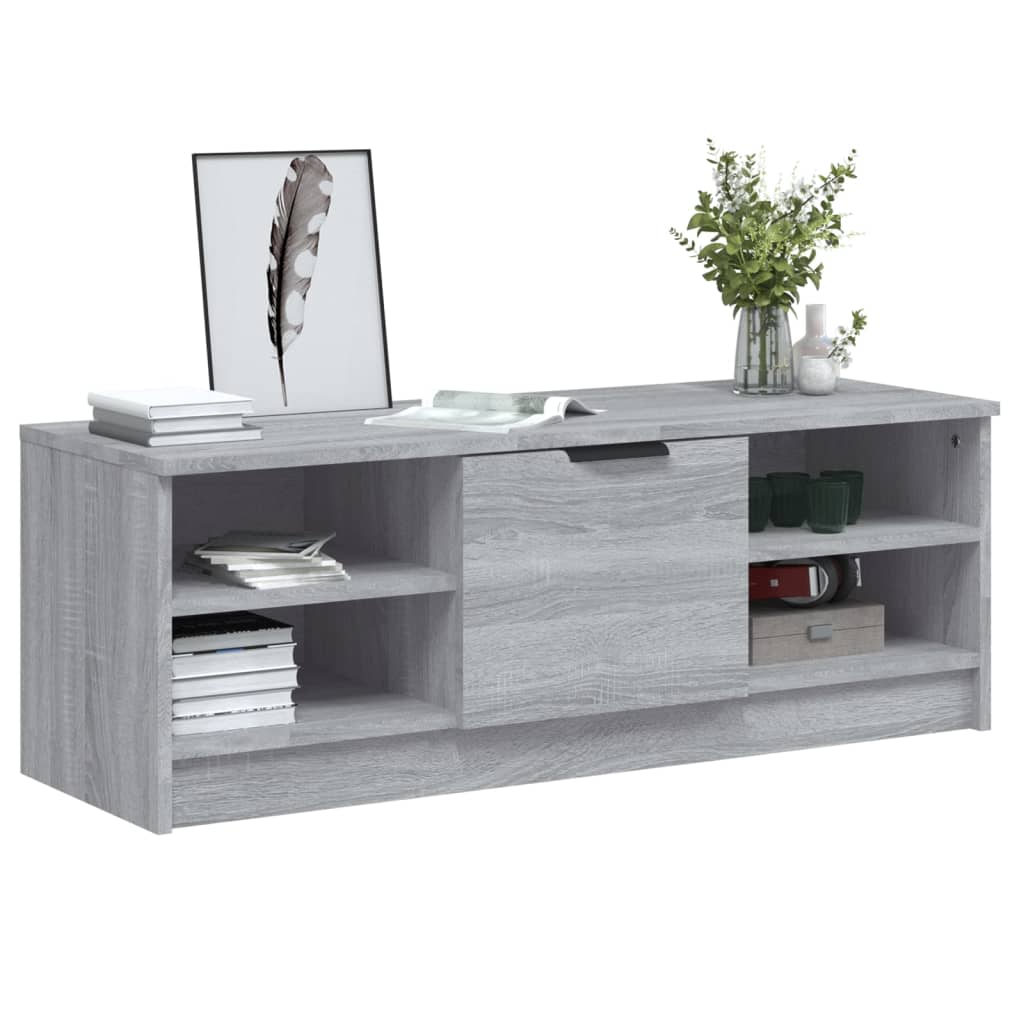 tv-bord 102x35,5x36,5 cm konstrueret træ grå sonoma-eg