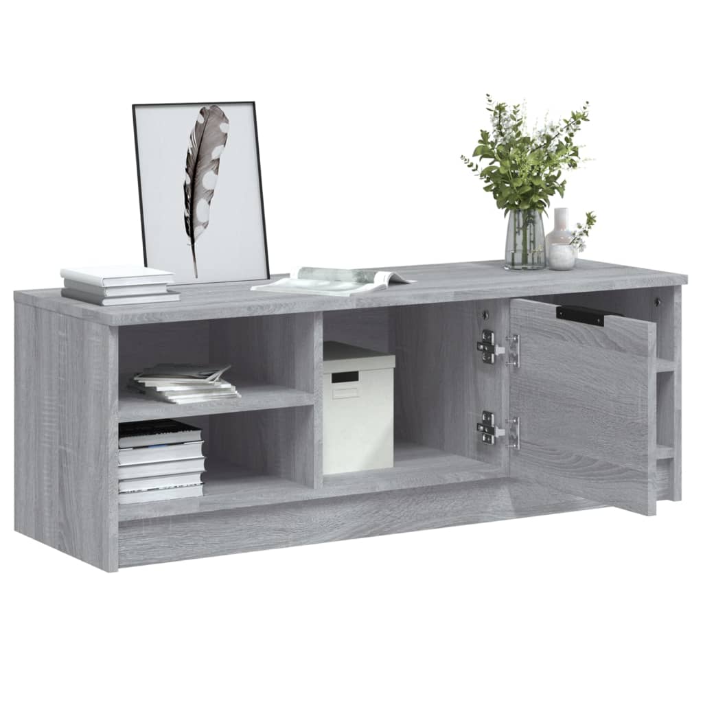 tv-bord 102x35,5x36,5 cm konstrueret træ grå sonoma-eg