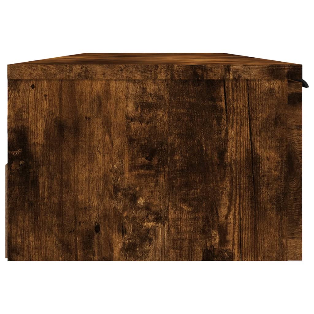 vægskab 102x30x20 cm konstrueret træ røget egetræsfarve