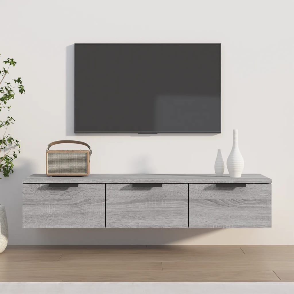 vægskab 102x30x20 cm konstrueret træ grå sonoma-eg