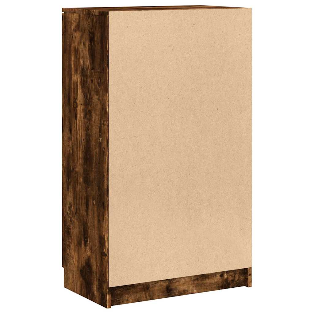 skoskab 59x35x100 cm konstrueret træ røget egetræsfarve