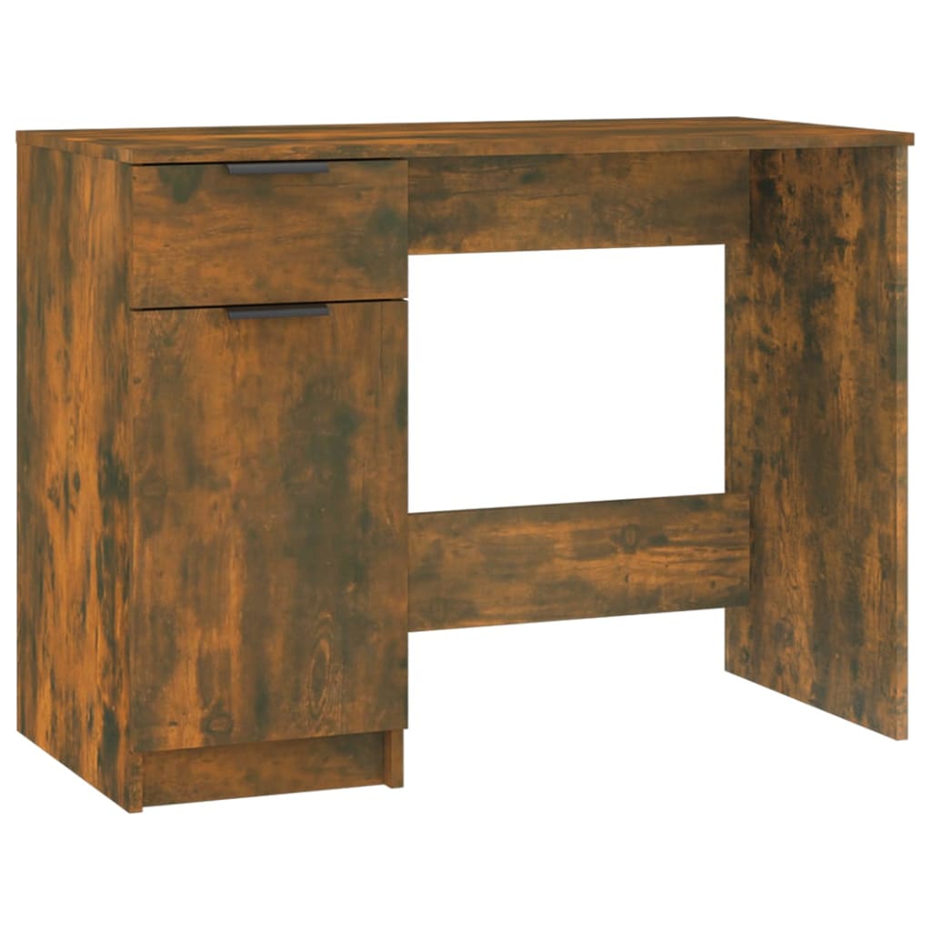 skrivebord 100x50x75 cm konstrueret træ røget egetræsfarve