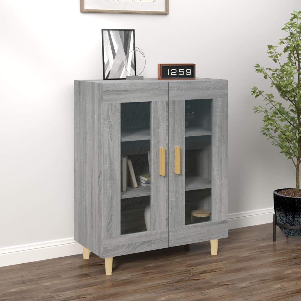 skænk 69,5x34x90 cm konstrueret træ grå sonoma-eg