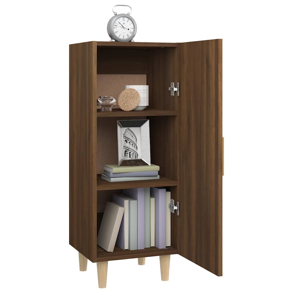 skænk 34,5x34x90 cm konstrueret træ brun egetræsfarve