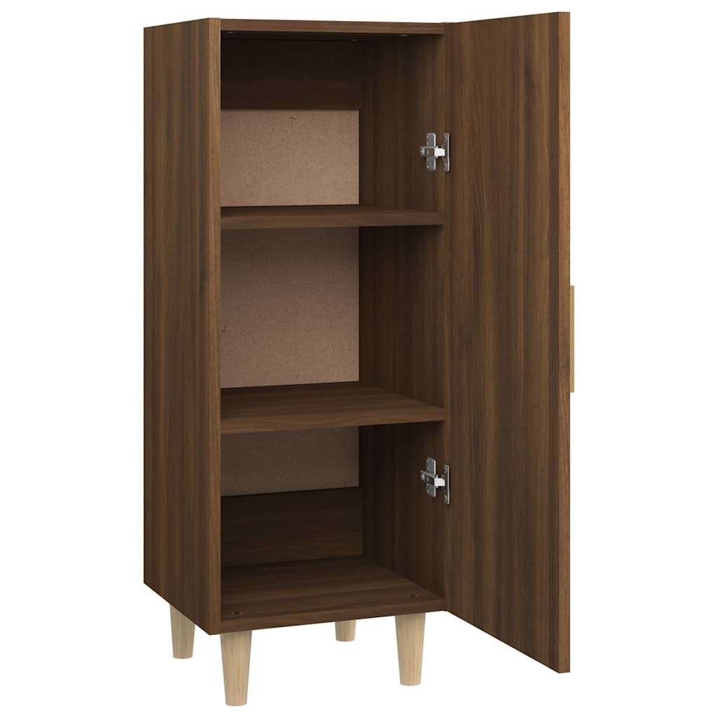 skænk 34,5x34x90 cm konstrueret træ brun egetræsfarve