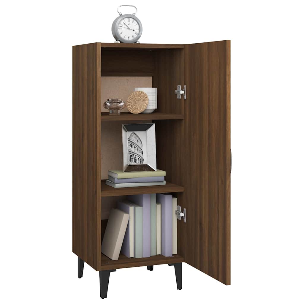 skænk 34,5x34x90 cm konstrueret træ brun egetræsfarve