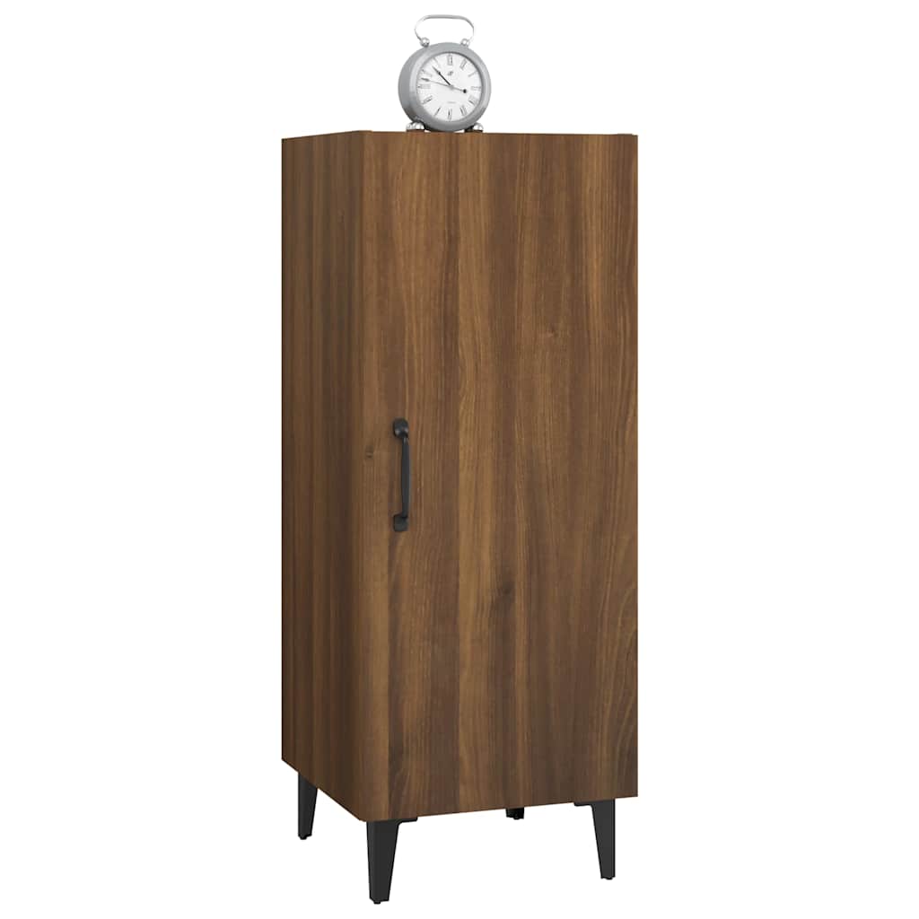 skænk 34,5x34x90 cm konstrueret træ brun egetræsfarve