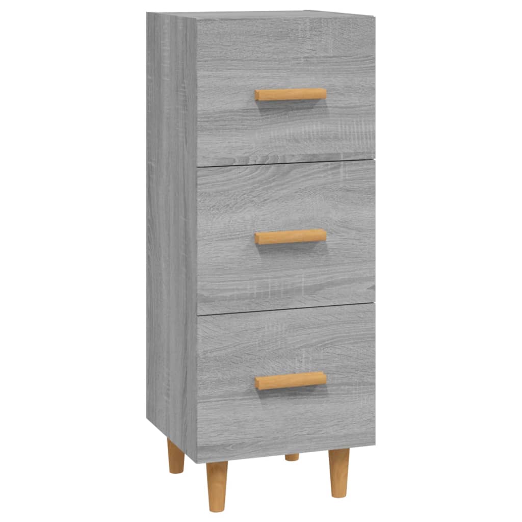 skænk 34,5x34x90 cm konstrueret træ grå sonoma-eg